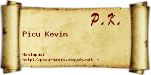 Picu Kevin névjegykártya